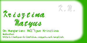 krisztina matyus business card